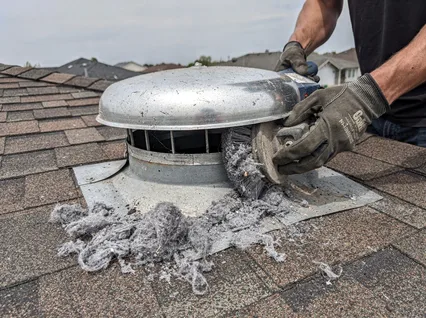Cleaning Dryer Vent On Roof in Mansfield
